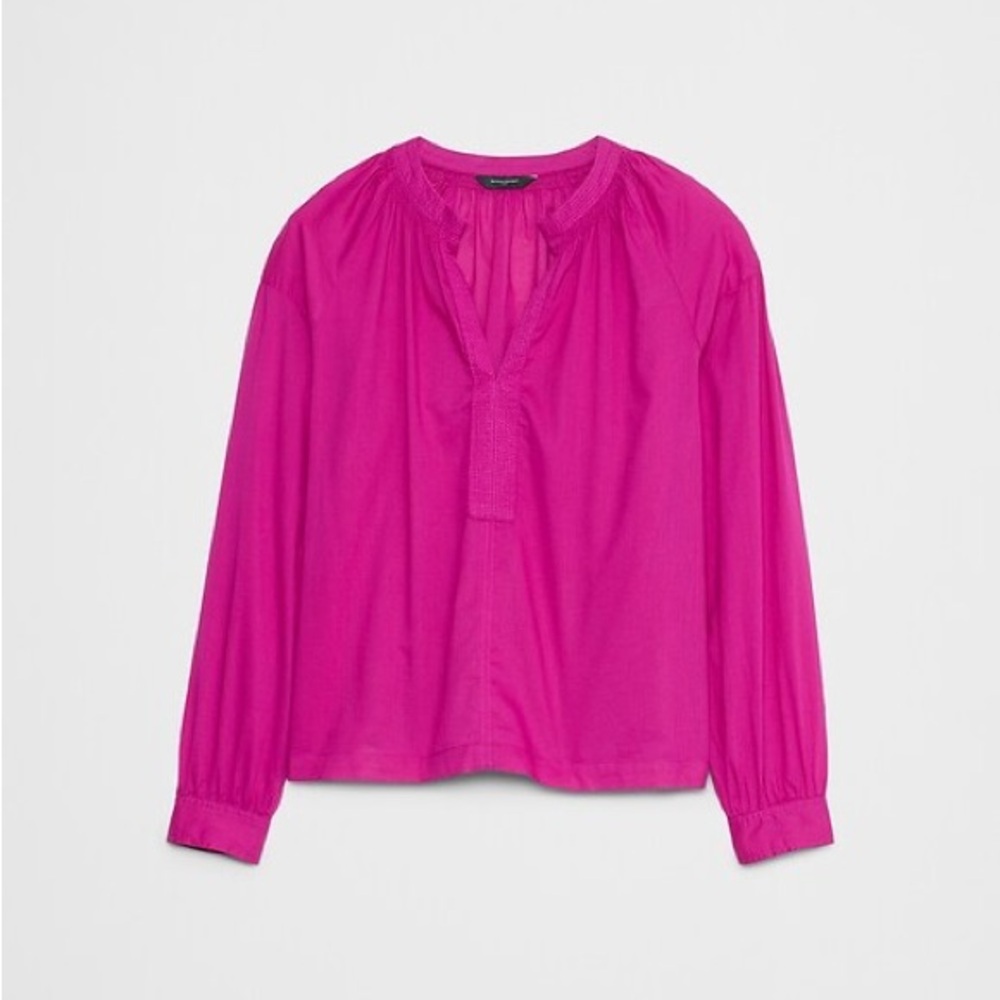 Banana Republic Sheer Trapunto Stitch Voile Blouse NWT